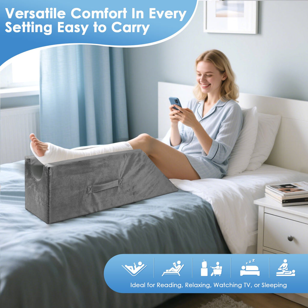 Doulami Leg Elevation Pillow for After Surgery, Support Pillow for Swelling Blood Circulation, Memory Foam Foot Rest Ankle Knee Support for Sleeping