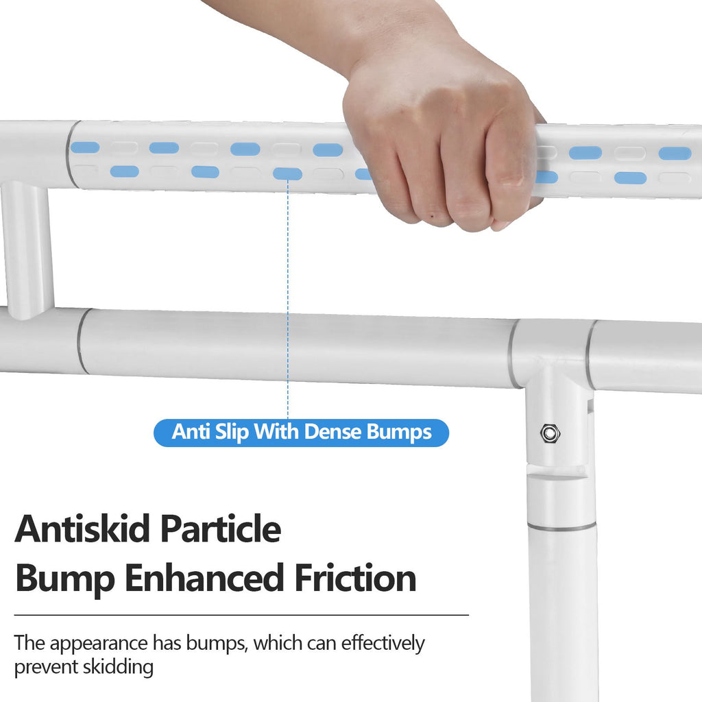Doulami Handicap Grab Bars for Bathroom, Foldable Toilet Grab Bar Safety Rails with Leg Support, Stainless Steel Non-Slip Luminous Grip, 660LBS Load for Elderly Pregnant Disabled