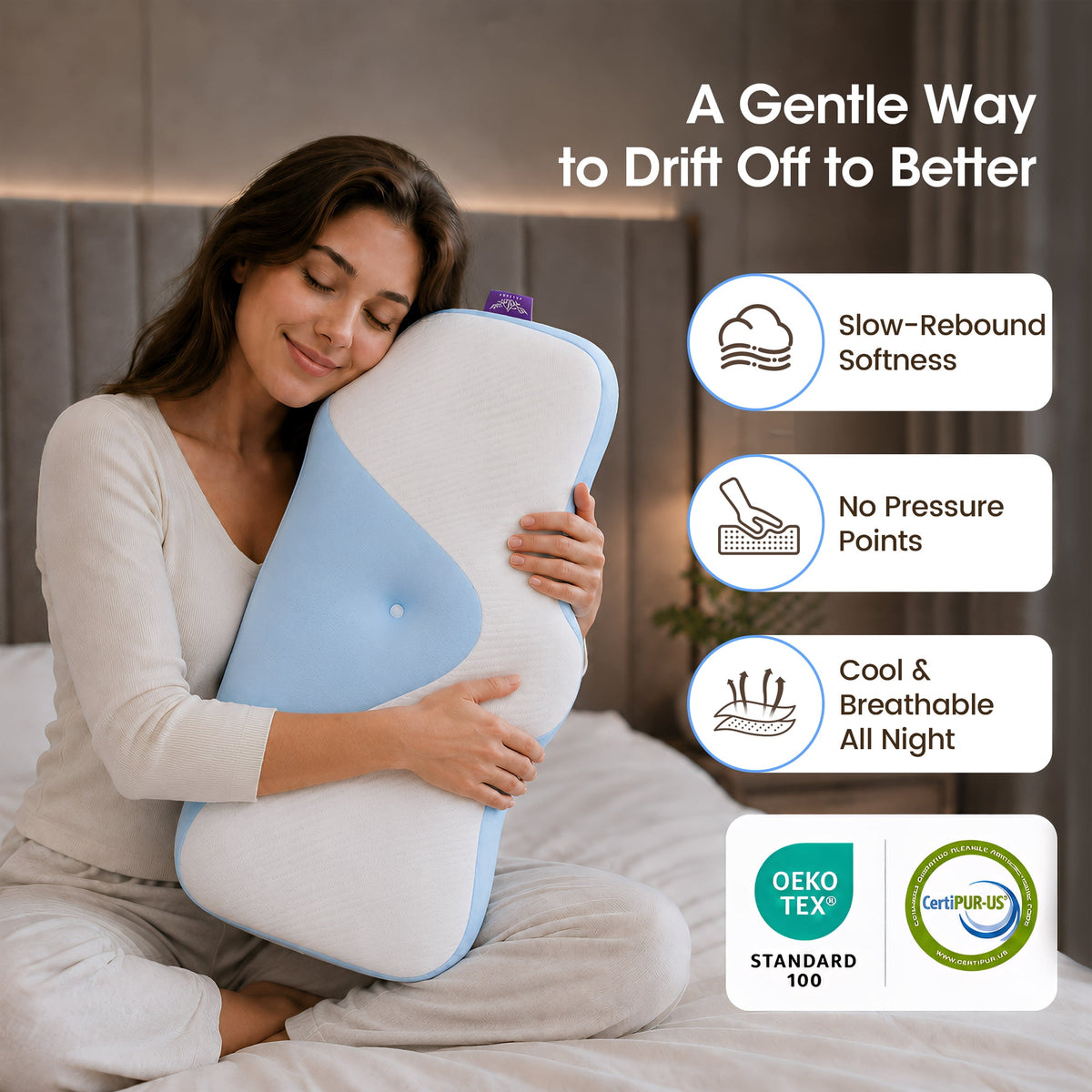 Neck Pillow for Pain Relief - Ergonomic Pillow Memory Foam Pillows for Sleeping, Cooling Orthopedic Neck Support Pillow, Contour Cervical Pillow Bed Pillow for Back Stomach Sleepers