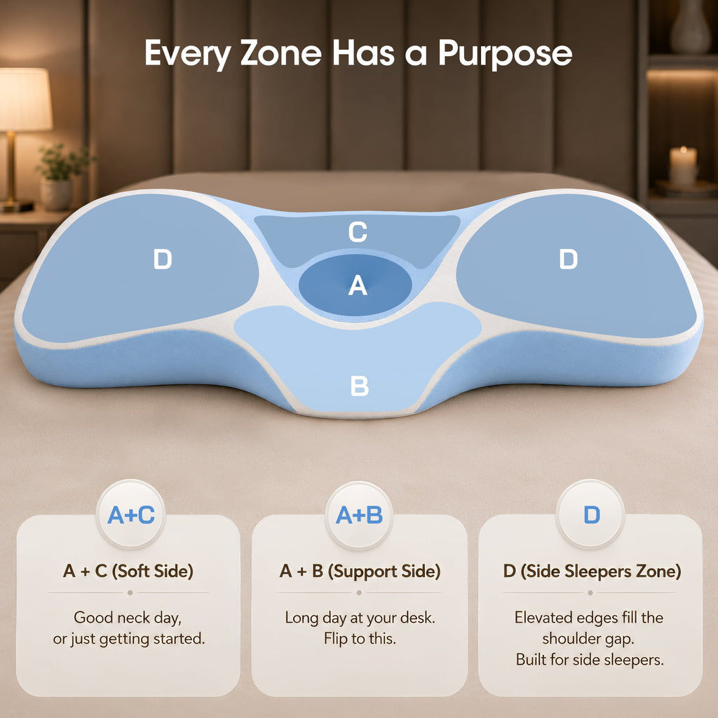 Neck Pillow for Pain Relief - Ergonomic Pillow Memory Foam Pillows for Sleeping, Cooling Orthopedic Neck Support Pillow, Contour Cervical Pillow Bed Pillow for Back Stomach Sleepers