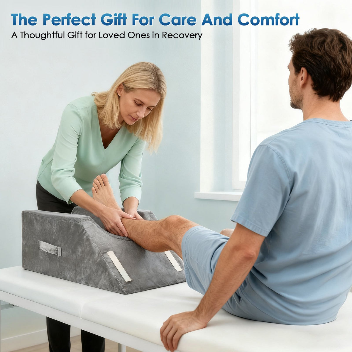 Doulami Leg Elevation Pillow for After Surgery, Support Pillow for Swelling Blood Circulation, Memory Foam Foot Rest Ankle Knee Support for Sleeping