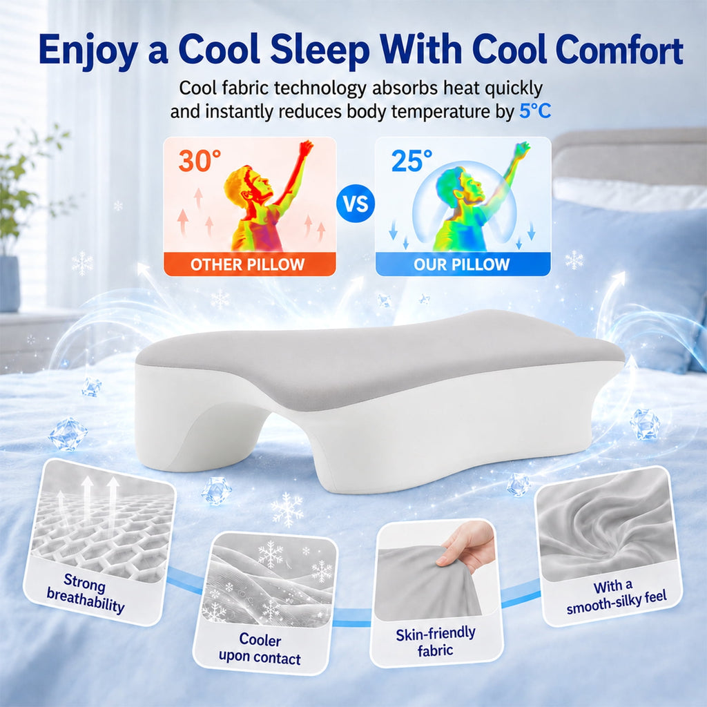 Doulami Side Sleeper Pillow with Arm Hole, Ergonomic Memory Foam Pillow for Neck and Shoulder Pain Relief, Cooling Contour Pillow for Side Back Sleepers, Removable Washable Cover