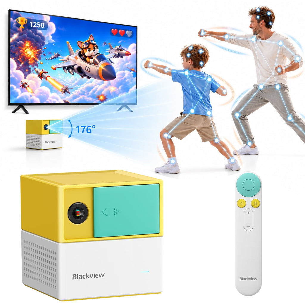 Blackview PlayPop 8 AI Motion Active Play System for Kids & Families, 4-Player, No Controllers, Great for Game Nights & Parties