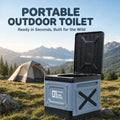 Doulami Camping Toilet, Portable Folding Toilet for Adults, Travel Porta Potty with Lid, 430 lbs Capacity ABS Foldable Car Potty, Dark Blue