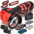 Doulami Cordless Angle Grinder, 16.8V 3 Inch Mini Power Grinder with 2 Batteries, 28000RPM Adjustable Guard, 4-in-1 Cutting Tool for Metal Wood Stone DIY