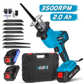 Doulami Cordless Reciprocating Saw, 2×2.0Ah, 3500RPM, 8 Blades+Goggles, for Wood/Metal