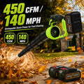 Doulami Leaf Blower Cordless Blower 2×4.0Ah Batteries 450CFM Variable Speed for Lawn/Yard