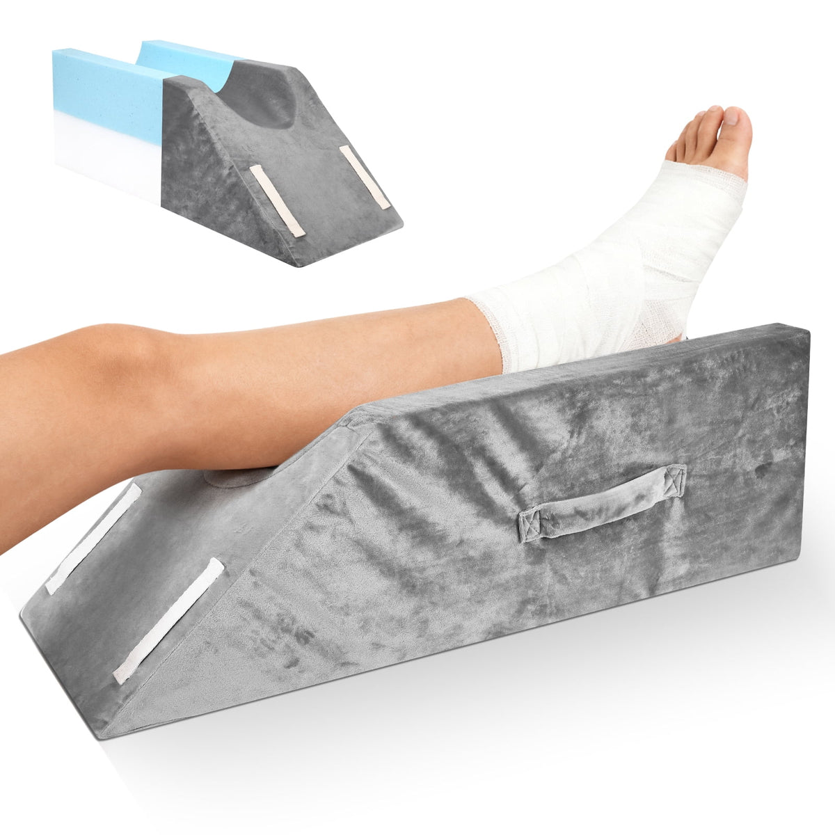Doulami Leg Elevation Pillow for After Surgery, Support Pillow for Swelling Blood Circulation, Memory Foam Foot Rest Ankle Knee Support for Sleeping