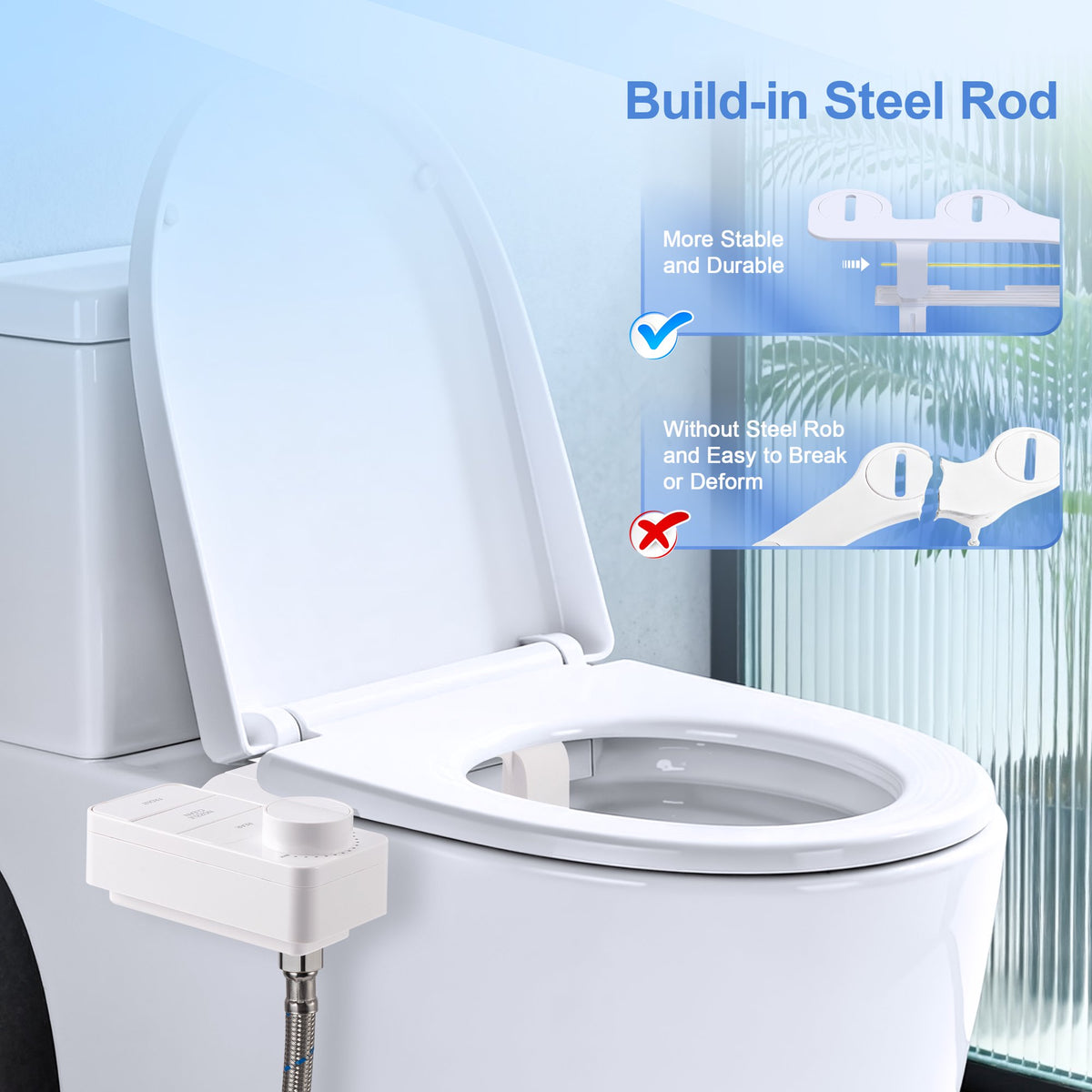 Doulami Bidet Attachment for Toilet, Self-Cleaning Cold Water Bidet, Non-Electric Toilet Seat Attachment,Dual Nozzle Adjustable Water Pressure