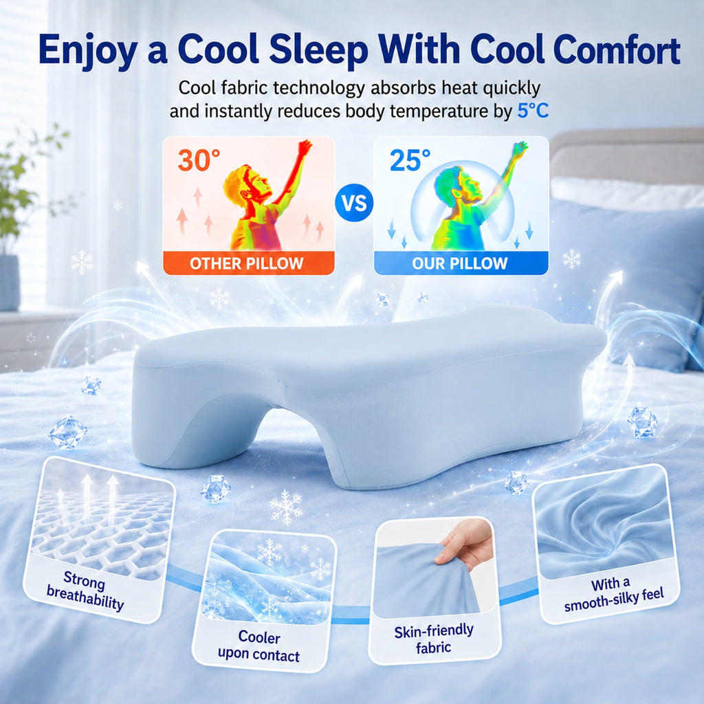 Doulami Side Sleeper Pillow with Arm Hole, Ergonomic Memory Foam Pillow for Neck and Shoulder Pain Relief, Cooling Contour Pillow for Side Back Sleepers, Removable Washable Cover